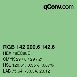 カラーコード: RGB 142 200.6 142.6 | qconv.com
