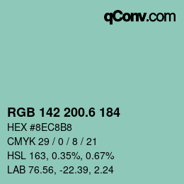 カラーコード: RGB 142 200.6 184 | qconv.com