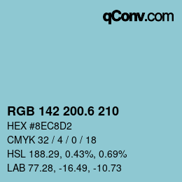 カラーコード: RGB 142 200.6 210 | qconv.com