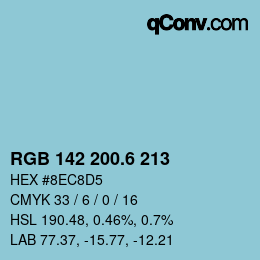 カラーコード: RGB 142 200.6 213 | qconv.com