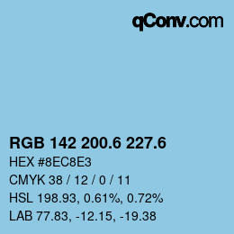カラーコード: RGB 142 200.6 227.6 | qconv.com