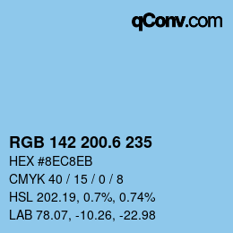 カラーコード: RGB 142 200.6 235 | qconv.com