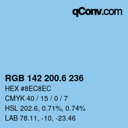 カラーコード: RGB 142 200.6 236 | qconv.com