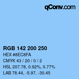 Farbcode: RGB 142 200 250 | qconv.com