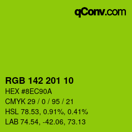 Color code: RGB 142 201 10 | qconv.com