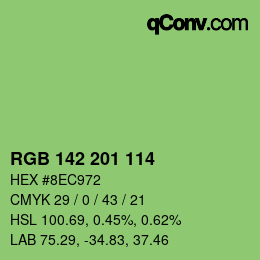 Color code: RGB 142 201 114 | qconv.com