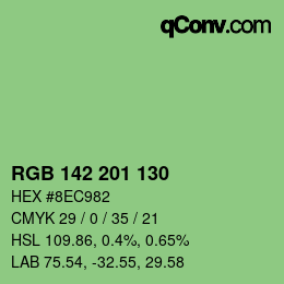Color code: RGB 142 201 130 | qconv.com
