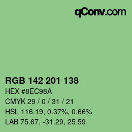 Color code: RGB 142 201 138 | qconv.com