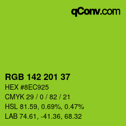 Color code: RGB 142 201 37 | qconv.com