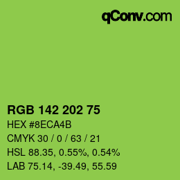 カラーコード: RGB 142 202 75 | qconv.com