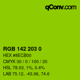 カラーコード: RGB 142 203 0 | qconv.com