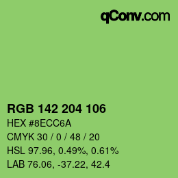 Color code: RGB 142 204 106 | qconv.com