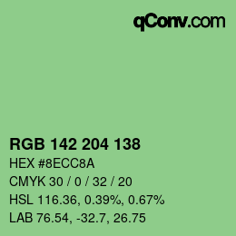 Color code: RGB 142 204 138 | qconv.com