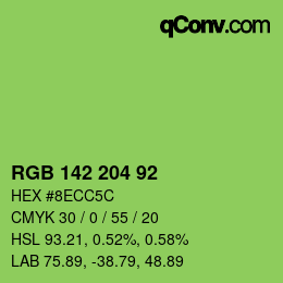颜色代码: RGB 142 204 92 | qconv.com