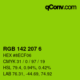 Color code: RGB 142 207 6 | qconv.com