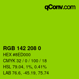 カラーコード: RGB 142 208 0 | qconv.com