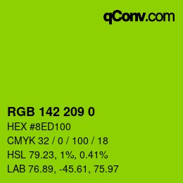 颜色代码: RGB 142 209 0 | qconv.com