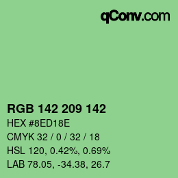 Color code: RGB 142 209 142 | qconv.com