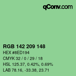 カラーコード: RGB 142 209 148 | qconv.com