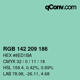 Color code: RGB 142 209 186 | qconv.com