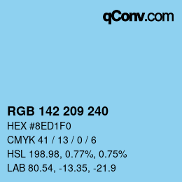 Color code: RGB 142 209 240 | qconv.com