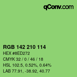 Color code: RGB 142 210 114 | qconv.com