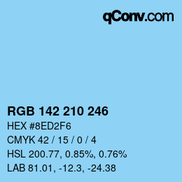 Color code: RGB 142 210 246 | qconv.com