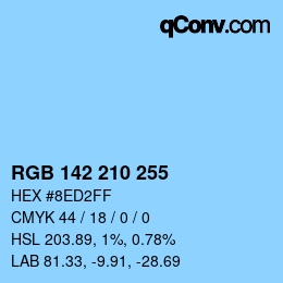 Color code: RGB 142 210 255 | qconv.com