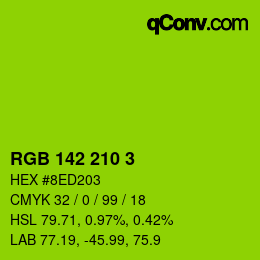 Color code: RGB 142 210 3 | qconv.com