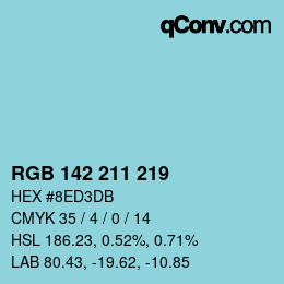 Color code: RGB 142 211 219 | qconv.com