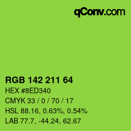 Color code: RGB 142 211 64 | qconv.com