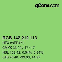 Color code: RGB 142 212 113 | qconv.com