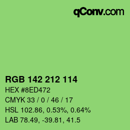 Color code: RGB 142 212 114 | qconv.com