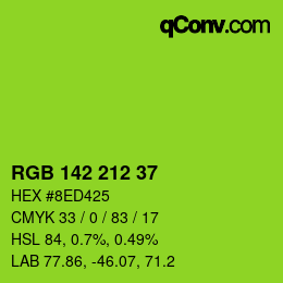 Color code: RGB 142 212 37 | qconv.com