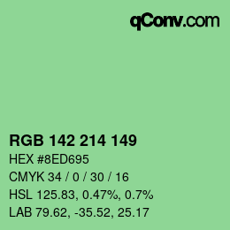 Color code: RGB 142 214 149 | qconv.com