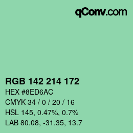Color code: RGB 142 214 172 | qconv.com