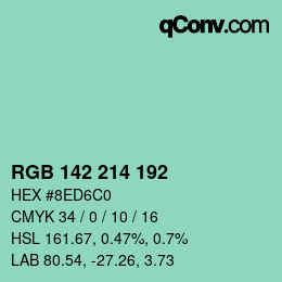 Color code: RGB 142 214 192 | qconv.com
