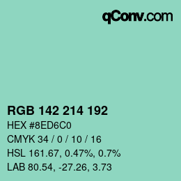 Color code: RGB 142 214 192 | qconv.com