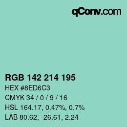 Color code: RGB 142 214 195 | qconv.com