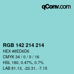 Color code: RGB 142 214 214 | qconv.com