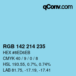 Color code: RGB 142 214 235 | qconv.com