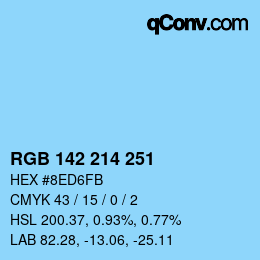 Color code: RGB 142 214 251 | qconv.com