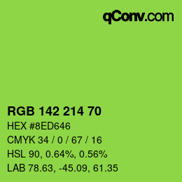 Color code: RGB 142 214 70 | qconv.com