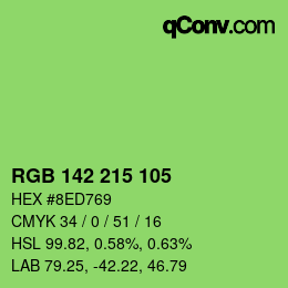カラーコード: RGB 142 215 105 | qconv.com