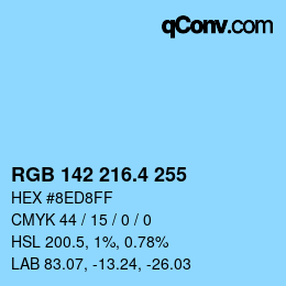 カラーコード: RGB 142 216.4 255 | qconv.com