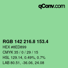 カラーコード: RGB 142 216.8 153.4 | qconv.com