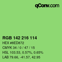 Color code: RGB 142 216 114 | qconv.com