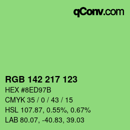 Color code: RGB 142 217 123 | qconv.com