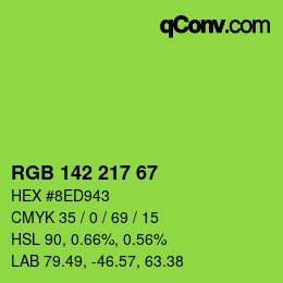 Color code: RGB 142 217 67 | qconv.com