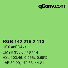 カラーコード: RGB 142 218.2 113 | qconv.com